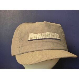 Vintage Penn State Trucker Hat Cap Corduroy Snapback Gray Made in USA